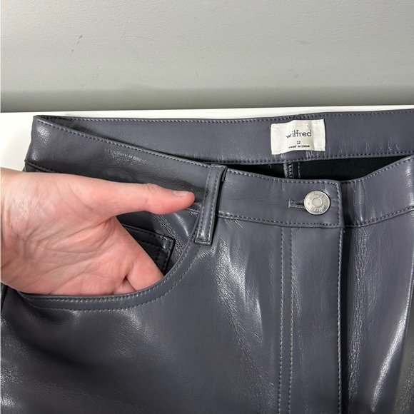 Wilfred Melina Faux Leather Pant - size 12 - peppercorn grey  - EUC - Picture 4 of 11